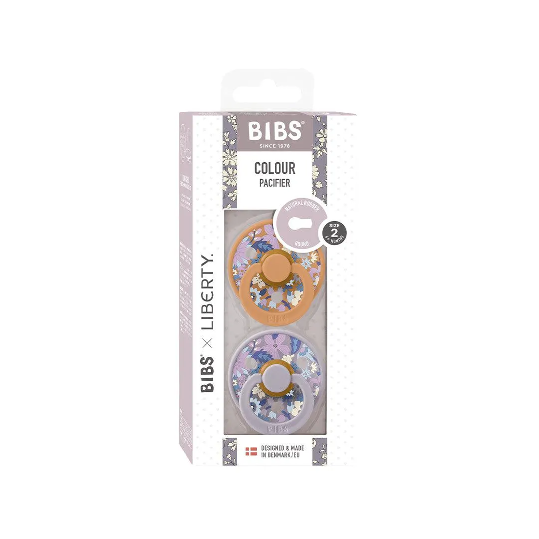 BIBS X LIBERTY Colour Latex Pacifier - 2 Pack - Pumpkin Mix - June Blossom