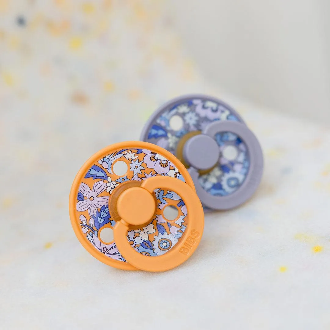 BIBS X LIBERTY Colour Latex Pacifier - 2 Pack - Pumpkin Mix - June Blossom