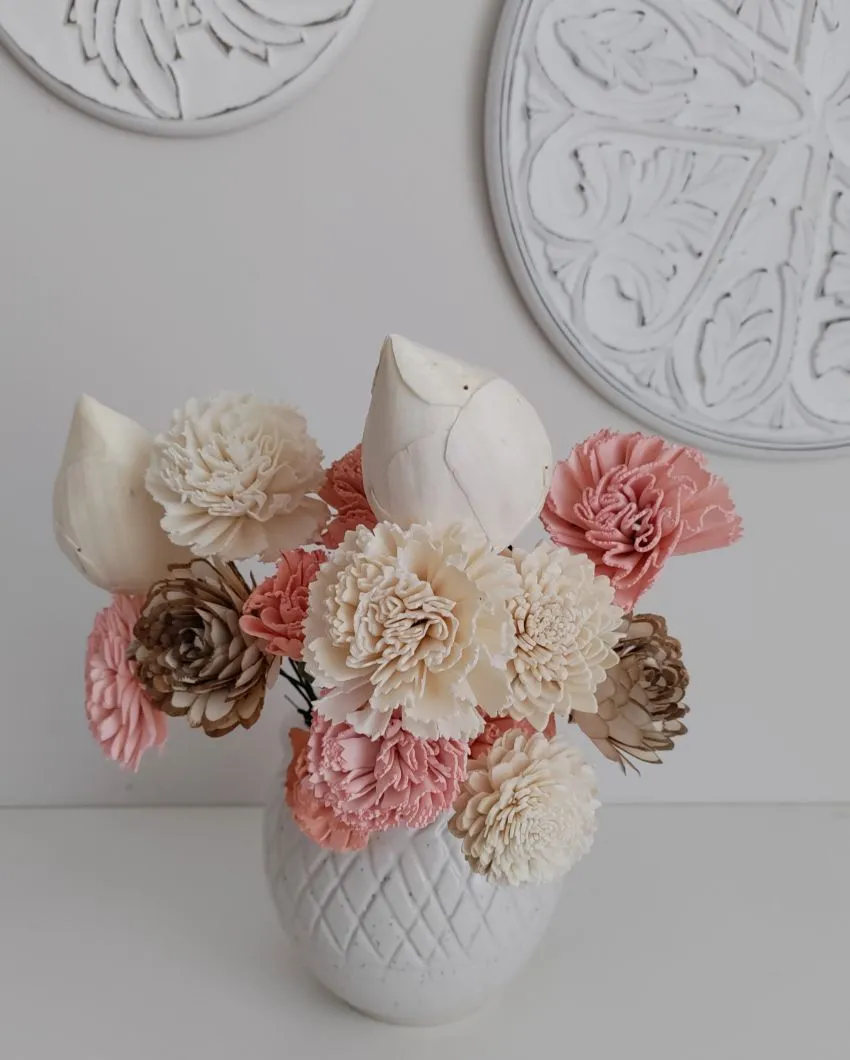 Corelle Sholapith DIY Flower Bunch | Vase Not Included | 15 Flower Heads
