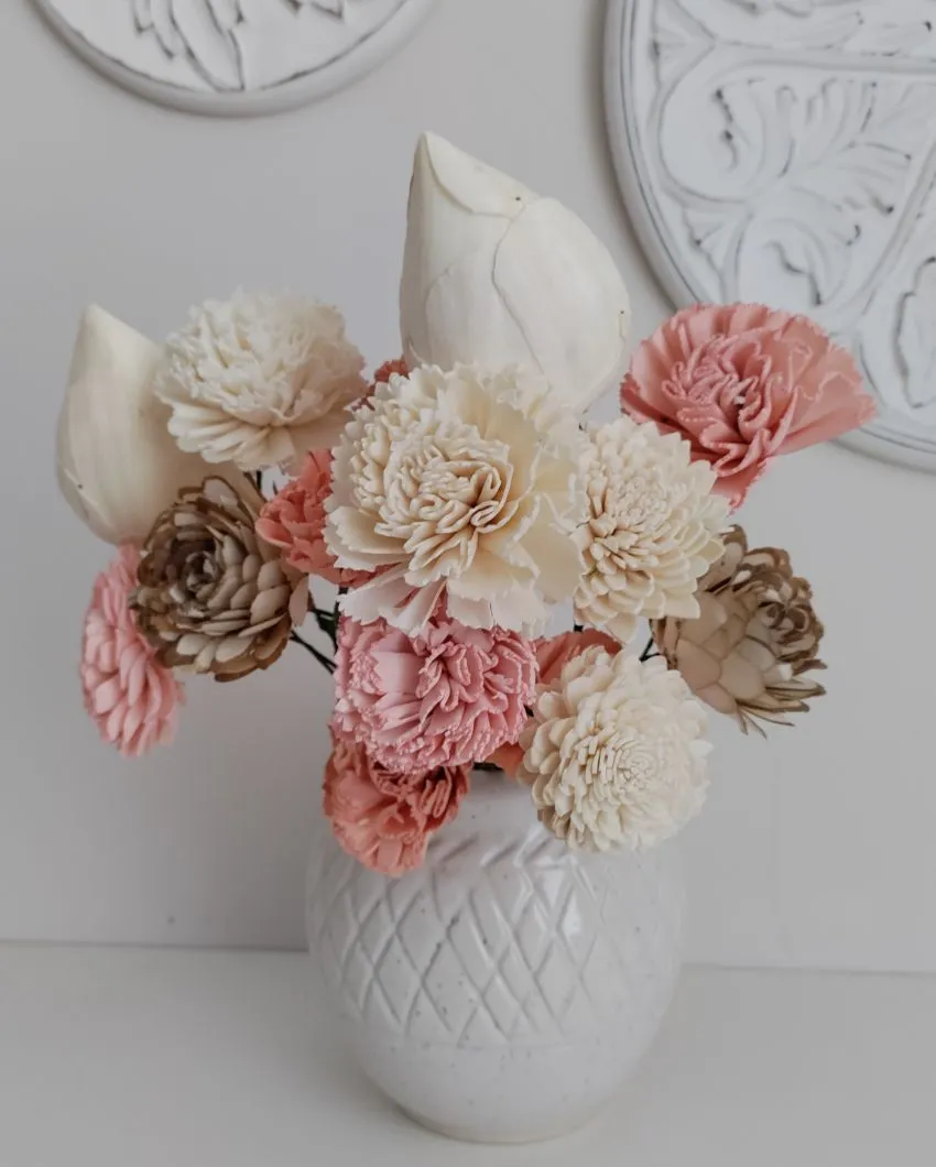 Corelle Sholapith DIY Flower Bunch | Vase Not Included | 15 Flower Heads