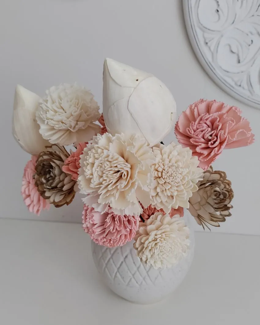 Corelle Sholapith DIY Flower Bunch | Vase Not Included | 15 Flower Heads