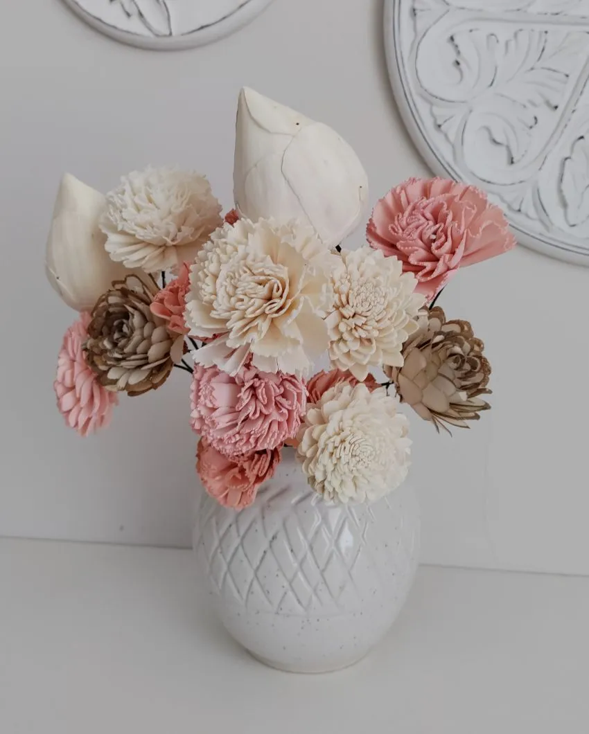 Corelle Sholapith DIY Flower Bunch | Vase Not Included | 15 Flower Heads