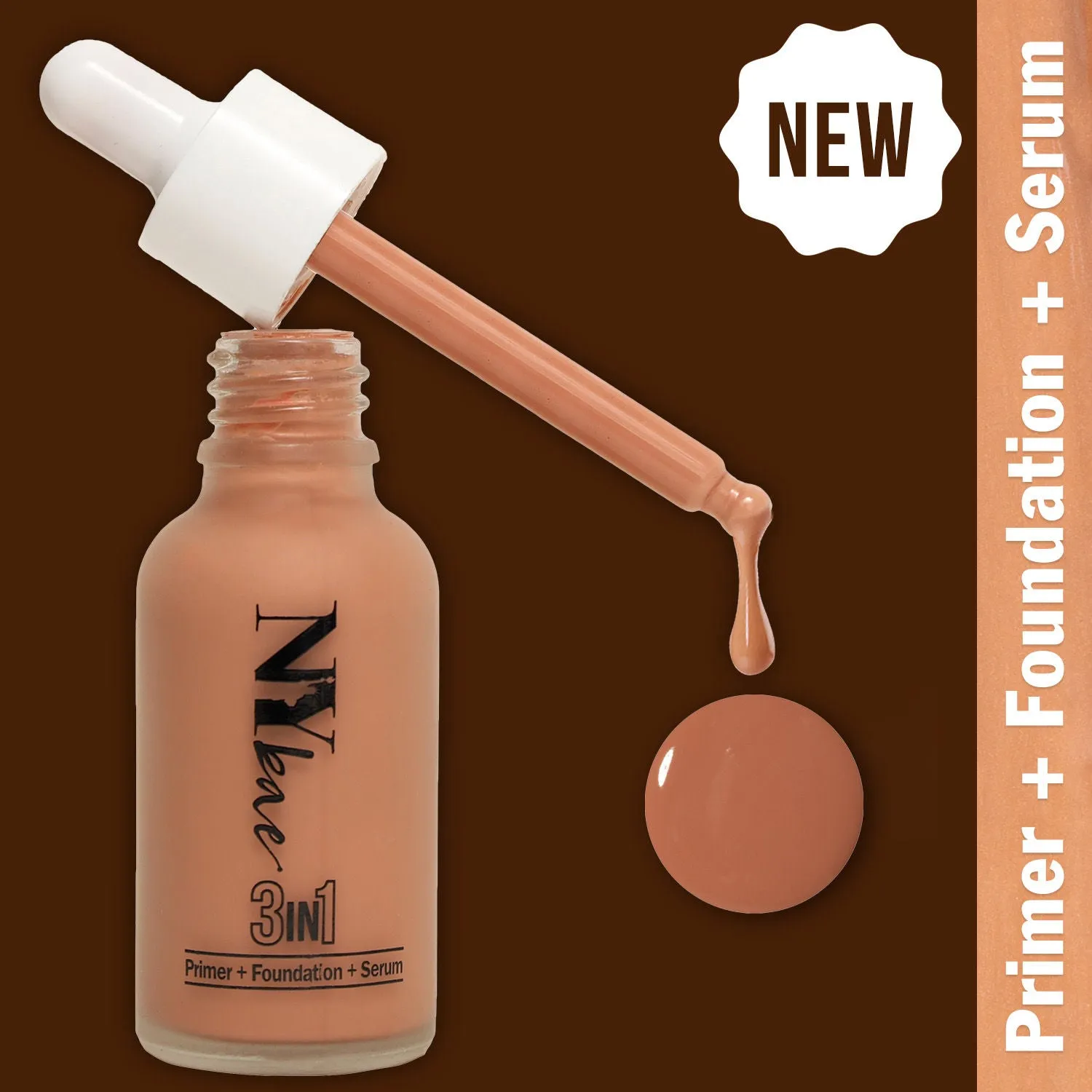 NY Bae 3 in 1  Primer   Foundation   Serum  - Cool Sand 06 (30 ml) | Wheatish | Cool Undertone | Natural Finish | Medium Coverage