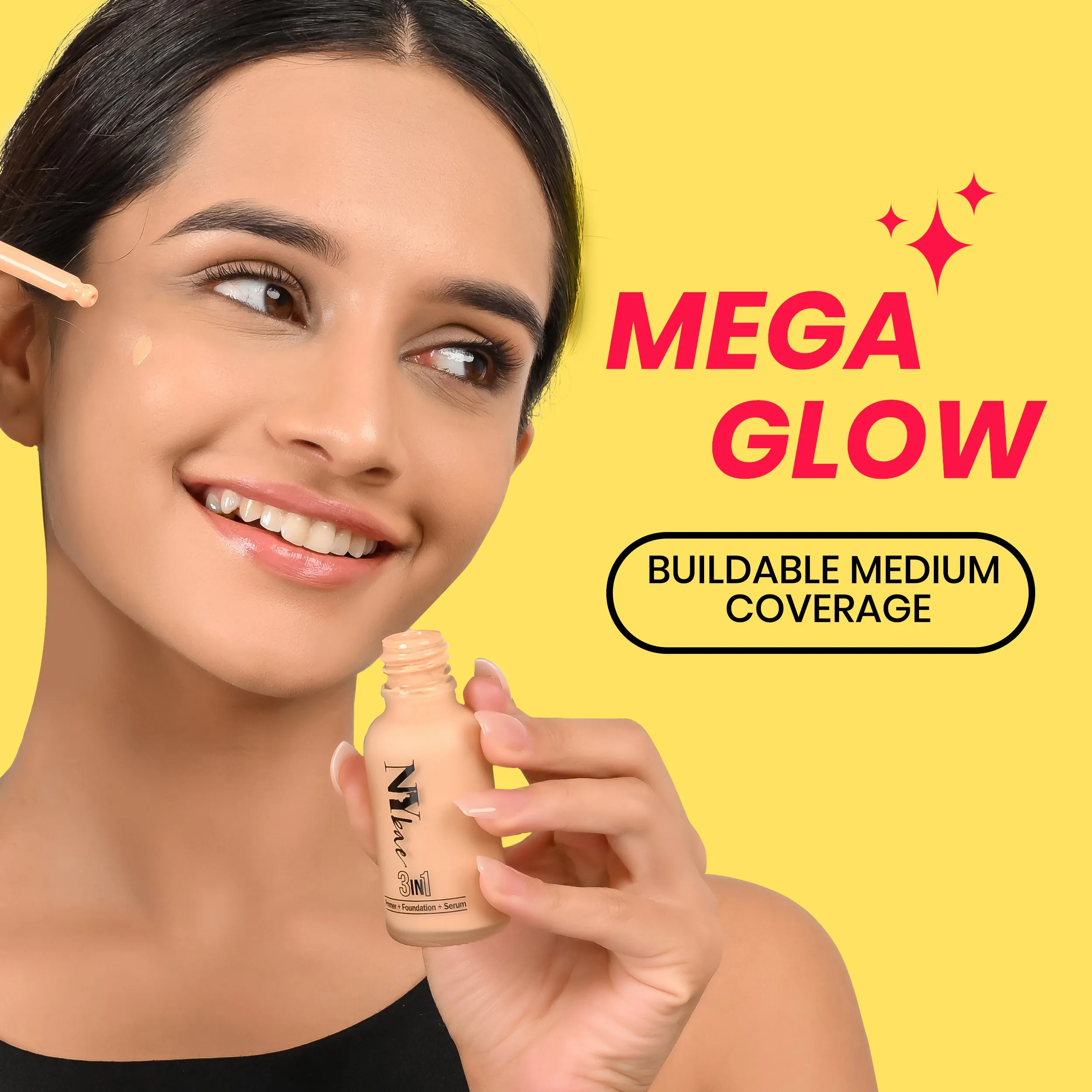 NY Bae 3IN1 Serum Foundation - Warm Sand 05 (30 ml) | Infused with Primer | Moisturising I Glowing Korean Skin I Celeb Glow | Dewy Makeup | Evens Skin Tone | Ultra Glow