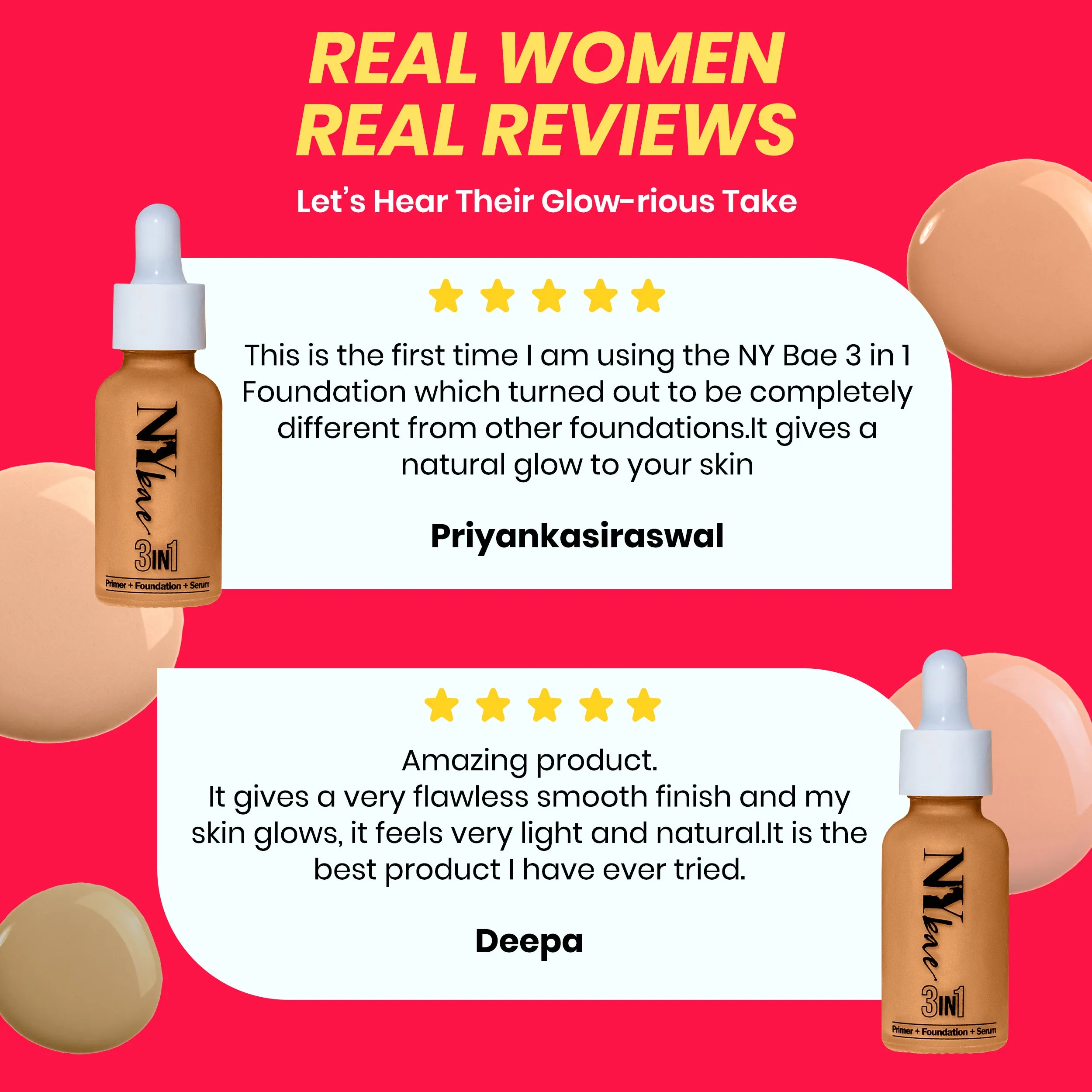 NY Bae 3IN1 Serum Foundation - Warm Sand 05 (30 ml) | Infused with Primer | Moisturising I Glowing Korean Skin I Celeb Glow | Dewy Makeup | Evens Skin Tone | Ultra Glow
