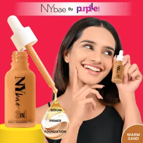 NY Bae 3IN1 Serum Foundation - Warm Sand 05 (30 ml) | Infused with Primer | Moisturising I Glowing Korean Skin I Celeb Glow | Dewy Makeup | Evens Skin Tone | Ultra Glow