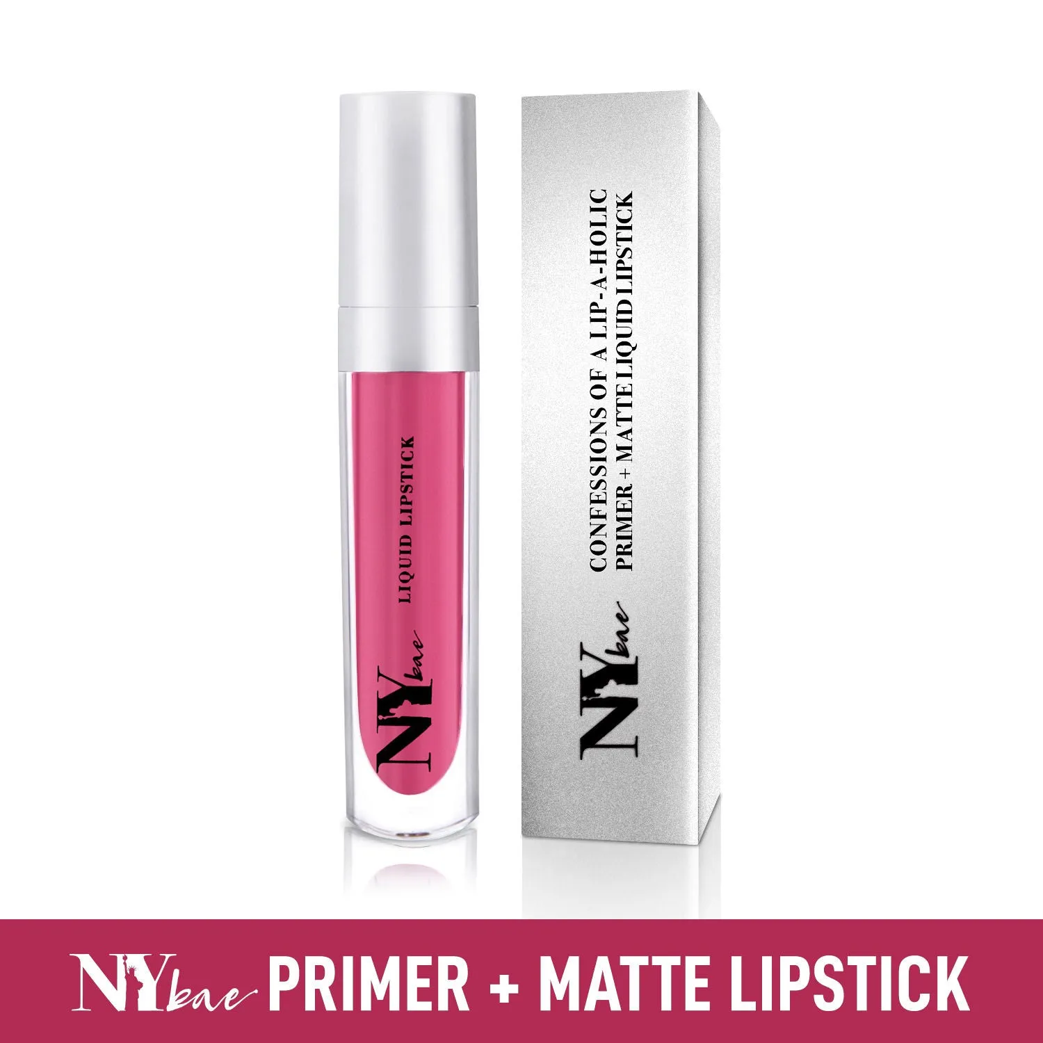 NY Bae Confessions of a Lip-a-holic Liquid Lipstick | Primer   Matte | Fiery Pink | Long Lasting- Bonfire 3 (4.5 ml)