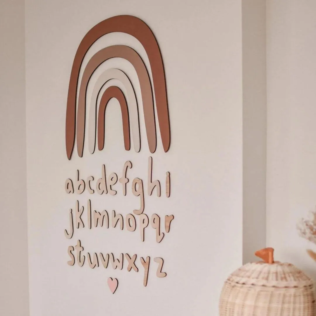 Wooden Alphabet Wall Decals